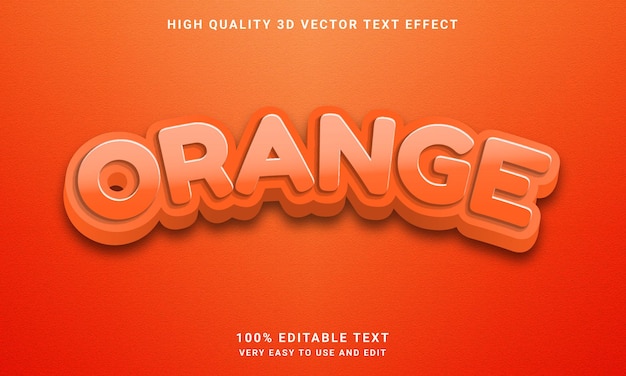 Vector efecto de texto editable naranja