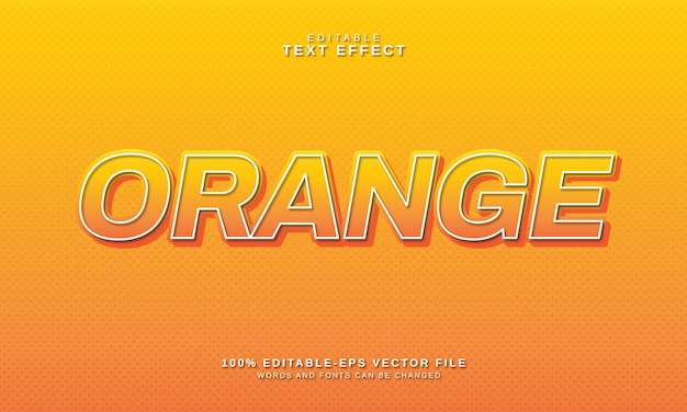 efecto de texto editable naranja