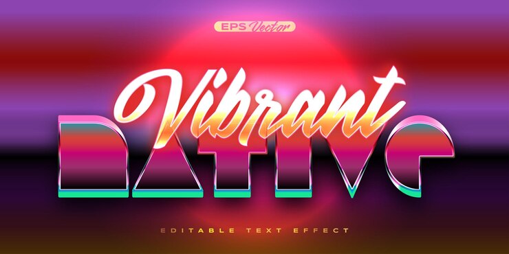 Vector efecto de texto editable nativo vibrante de los 80 tema de regreso al futuro