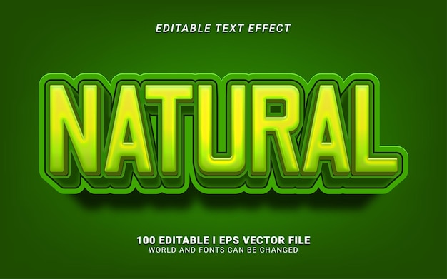 Vector efecto de texto editable natural