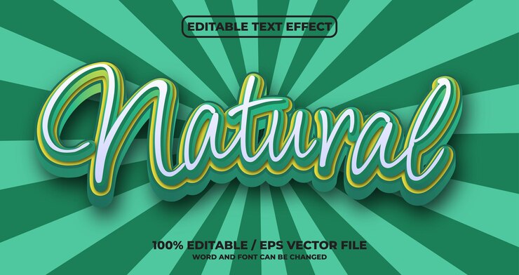 Vector efecto de texto editable natural