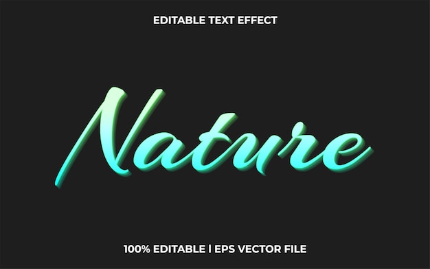 efecto de texto editable de naturaleza, estilo de fuente de tipografía de letras, texto 3d nuevo para título