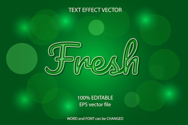 Efecto de texto editable naturaleza verde fresco.