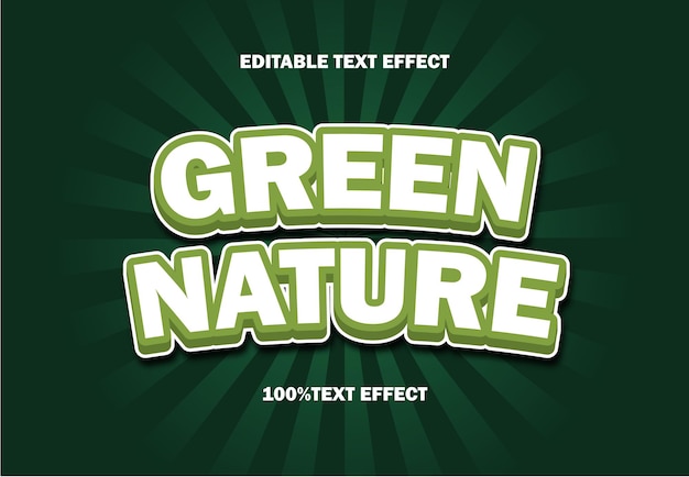 Efecto de texto editable naturaleza verde