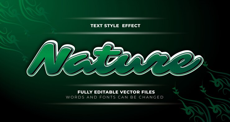 Efecto de texto editable de naturaleza