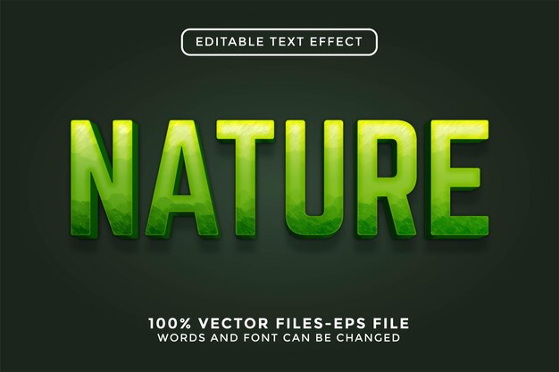 Efecto de texto editable naturaleza