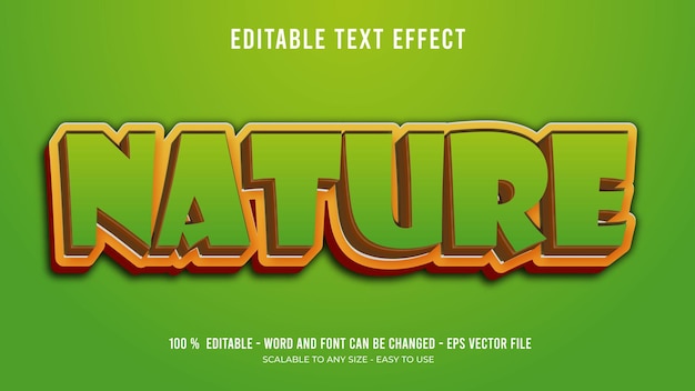 efecto de texto editable de naturaleza