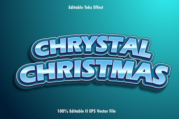 Efecto de texto editable de Navidad de cristal Estilo de gradiente en relieve 3D