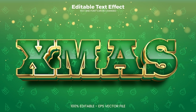 Efecto de texto editable de Navidad en estilo de tendencia moderna.