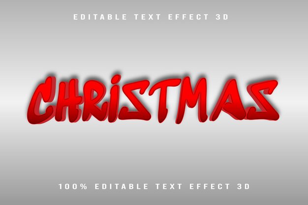 Efecto de texto editable de Navidad Relieve Estilo de dibujos animados