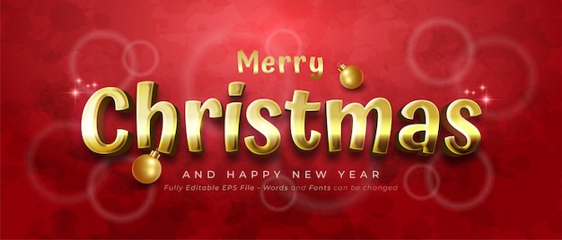 Efecto de texto editable navidad con tema dorado.