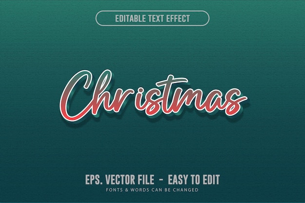 Efecto de texto editable de Navidad
