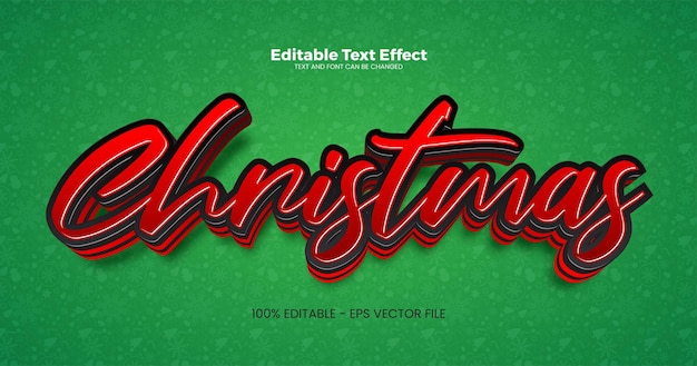 Efecto de texto editable navideño en estilo de tendencia moderna.