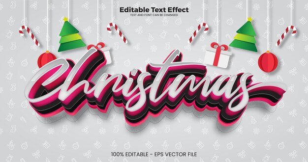 Efecto de texto editable navideño en estilo de tendencia moderna.
