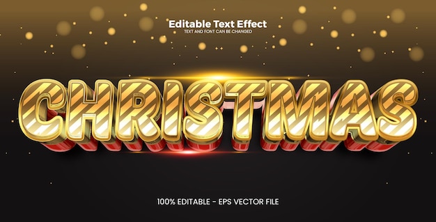Efecto de texto editable navideño en estilo de tendencia moderna.