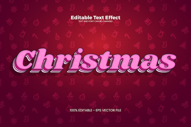 Efecto de texto editable navideño en estilo de tendencia moderna.