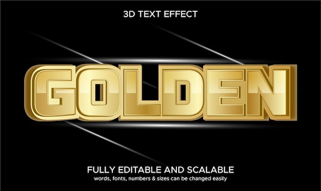 Efecto de texto editable en negrita dorado 3d