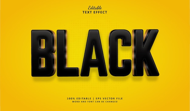 Efecto de texto editable en negro estilo 3d