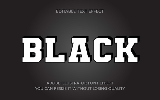 Efecto de texto editable negro