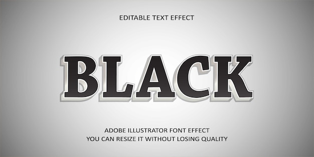 Efecto de texto editable negro