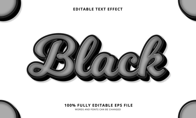 Vector efecto de texto editable negro