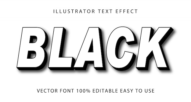 Efecto de texto editable negro