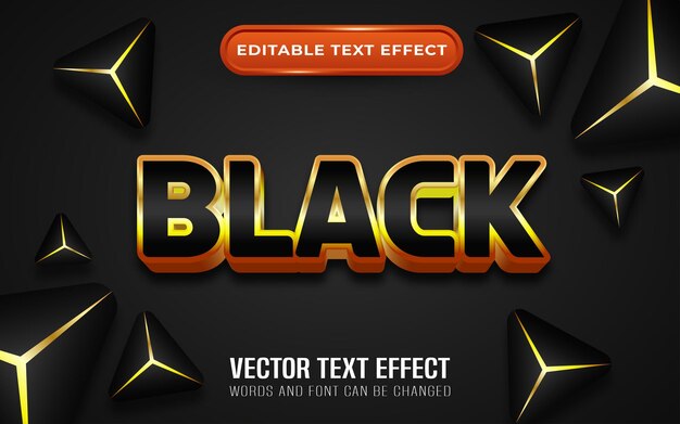 Efecto de texto editable negro