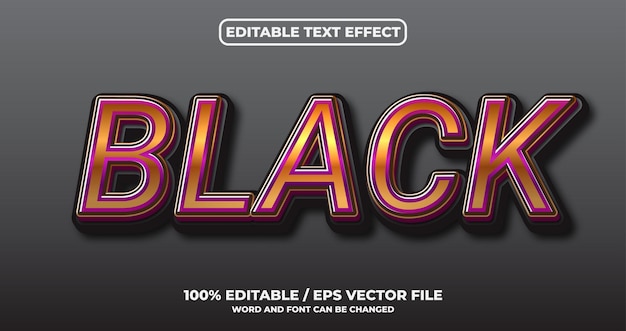 Efecto de texto editable negro