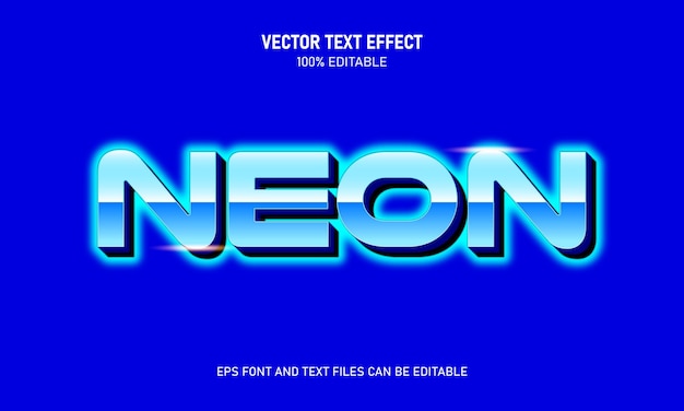 Efecto de texto editable neón 3d