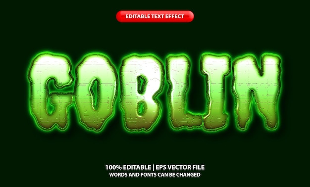 Efecto de texto editable de neón verde duende