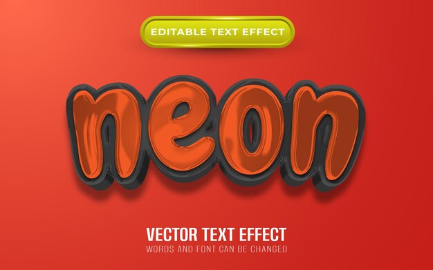 Efecto de texto editable de neón