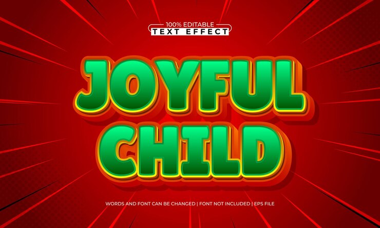Vector efecto de texto editable para niños alegres con un estilo de texto escolar y feliz