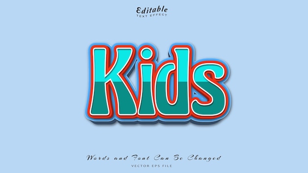Efecto de texto editable para niños, fuente gratis