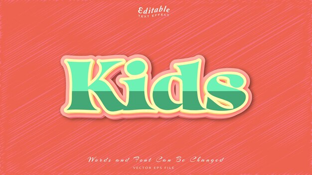 Efecto de texto editable para niños, fuente gratis