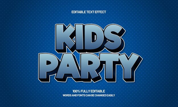 efecto de texto editable para niños con un juego y estilo de texto para niños