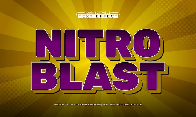 efecto de texto editable de nitro blast con un estilo de texto de carrera y velocidad