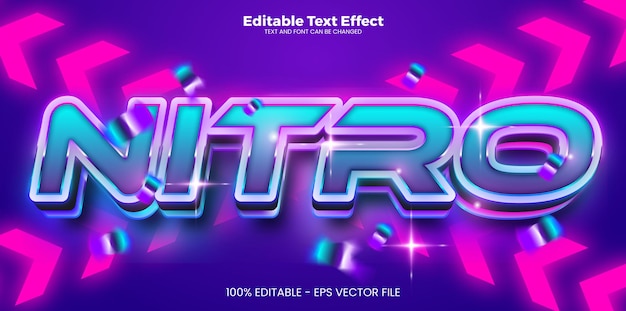 Efecto de texto editable Nitro en estilo de tendencia moderno