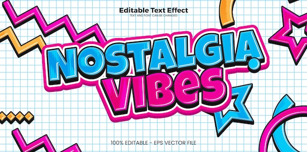 Efecto de texto editable Nostalgia Vibes en estilo de tendencia moderna