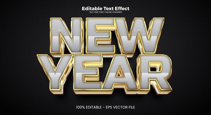 Vector efecto de texto editable para el nuevo año 2024 en el estilo de tendencia moderna