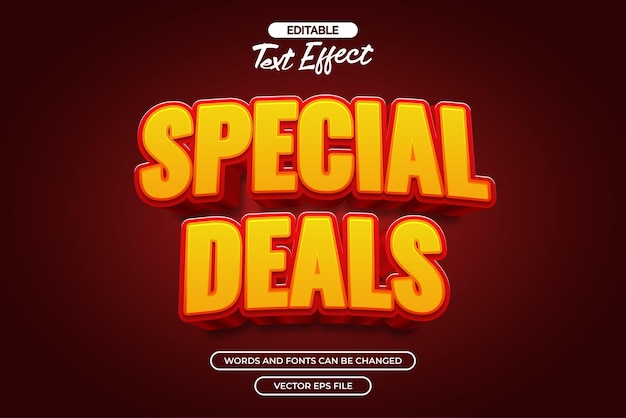 Efecto de texto editable de oferta especial