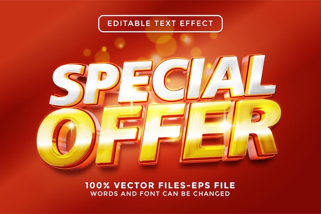 Efecto de texto editable de oferta especial