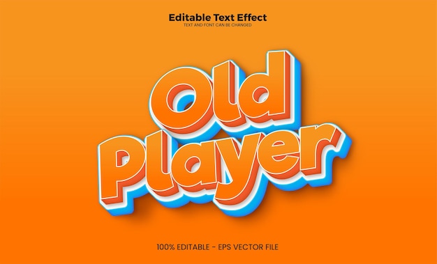 Efecto de texto editable Old Player en estilo de tendencia moderna