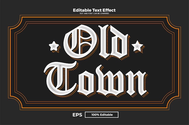 Efecto de texto editable Old Town en estilo de tendencia moderna