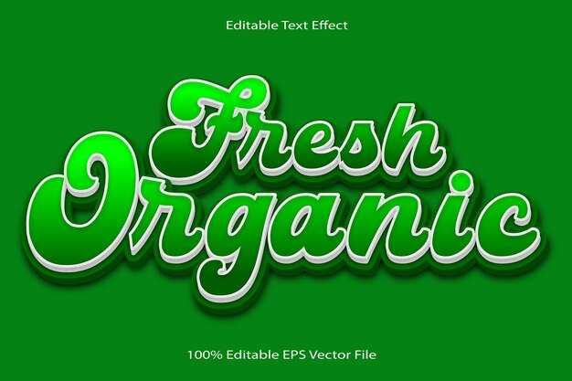 Efecto De Texto Editable Orgánico Fresco Estilo Degradado De Dibujos Animados En Relieve 3d