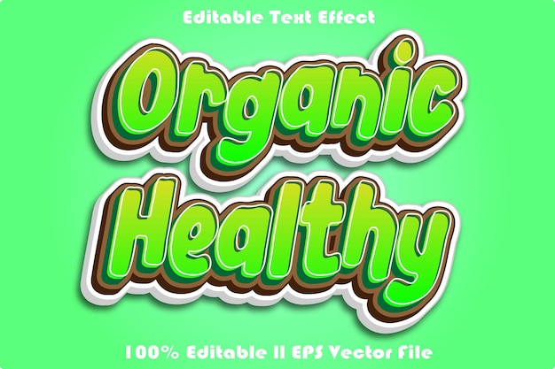 Vector efecto de texto editable orgánico y saludable