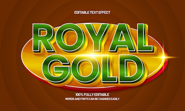 efecto de texto editable de oro real con un estilo de texto de rey y reino