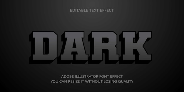 Vector efecto de texto editable oscuro