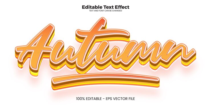 Vector efecto de texto editable de otoño en el estilo de la tendencia moderna