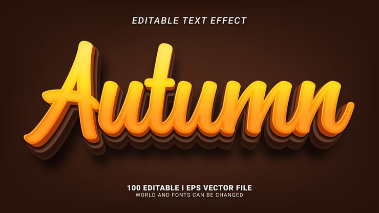 Vector efecto de texto editable de otoño
