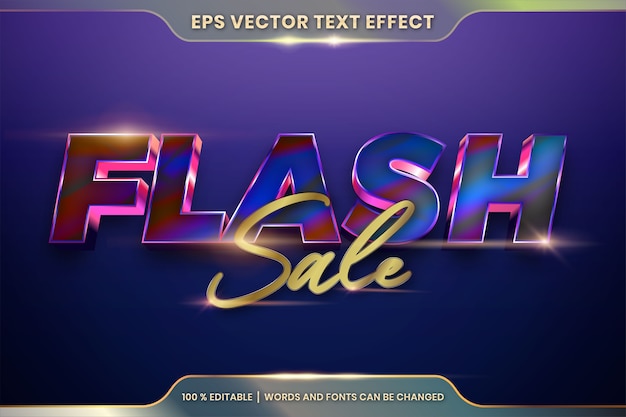 Vector efecto de texto editable con palabras flash sale